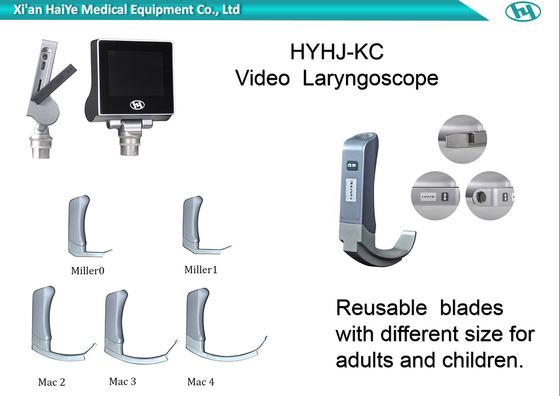 1280*720px Portable Haiye Video Laryngoscope USB Output